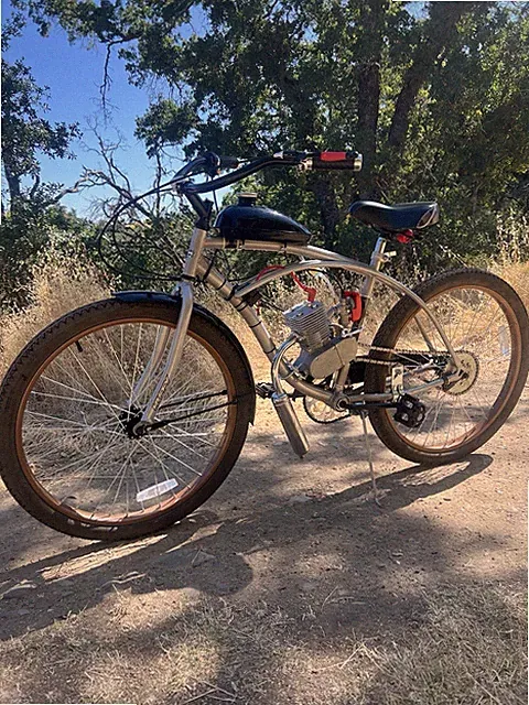 100cc Motorized Bike Black Beach Cruiser