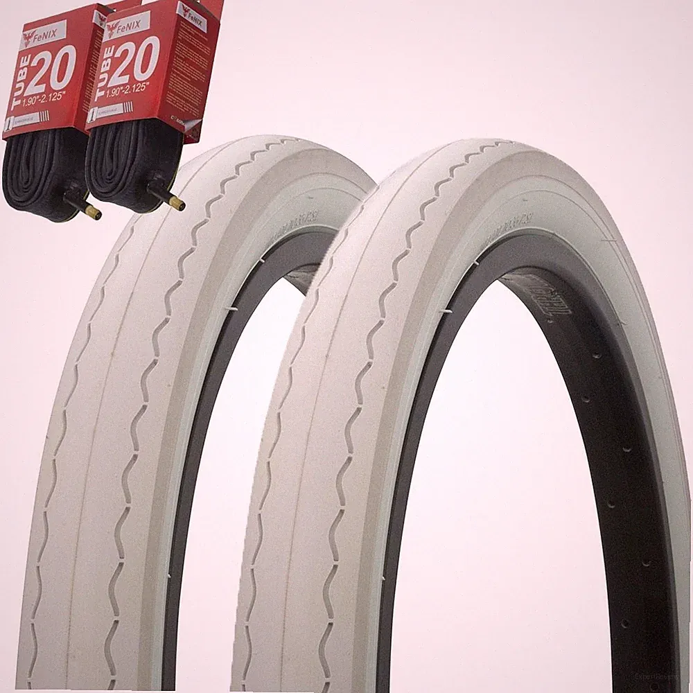 1PAIR! Bicycle Bike Tires & Tubes 20" x 2.125" Grey/White Side Wall G5010