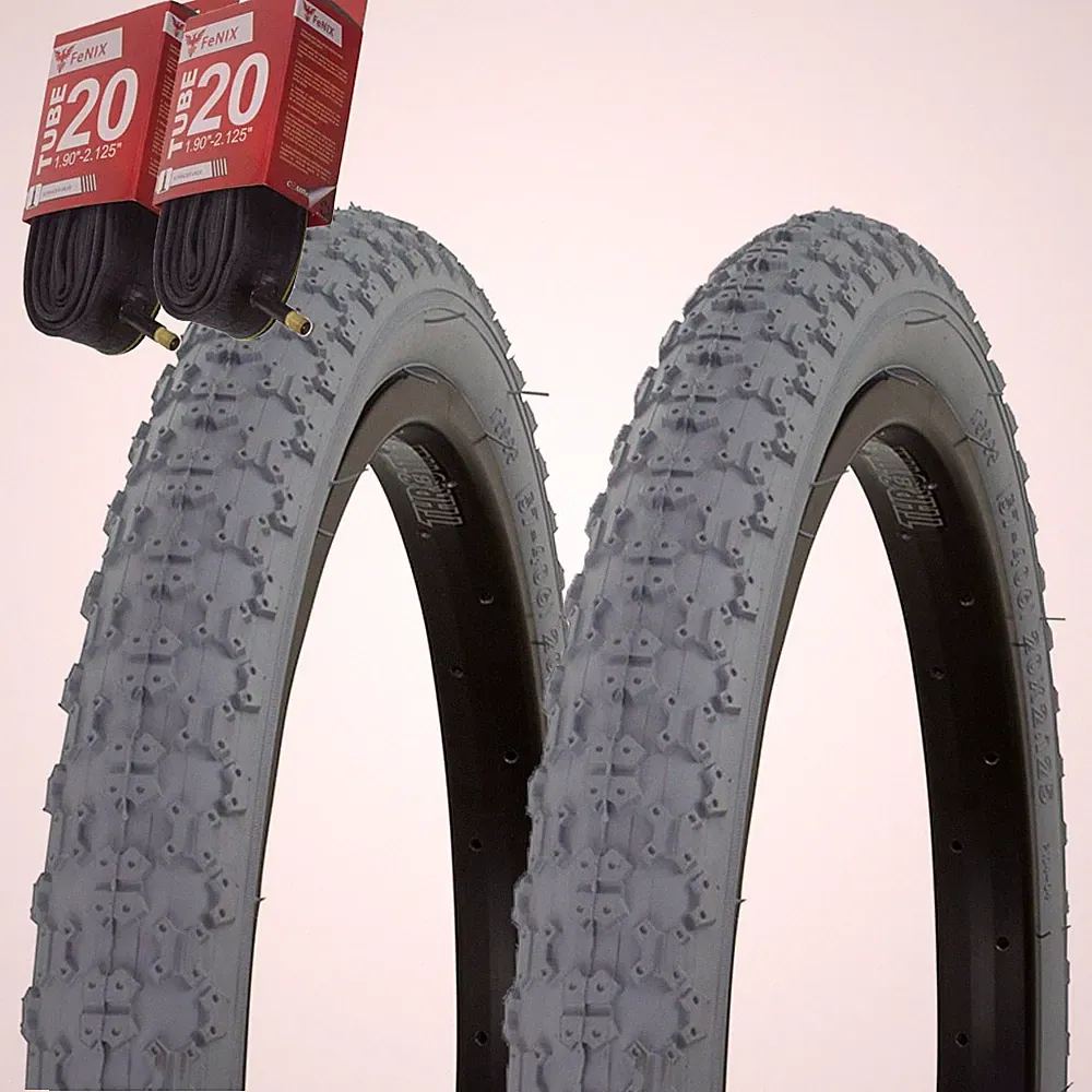 1PAIR! PRO+ Bicycle Bike Tires & Tubes 20" x 2.125" GREY Wall BMX COMP3