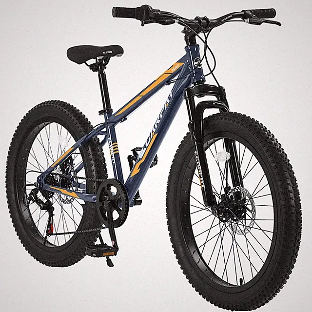 24" Fat Tire Mountain Bike 7-Speed Shimano Dual Disc Brake High-Carbon Steel