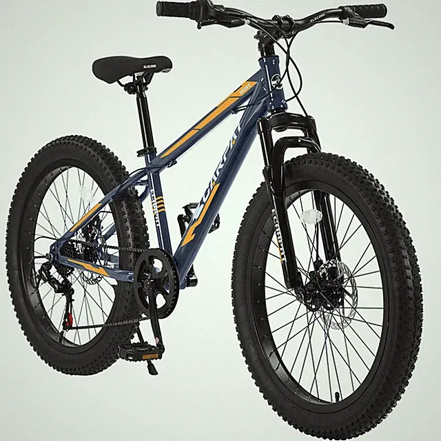 24 Inch Fat Tire Bike Adult/Youth Full Shimano 7 Speeds Mountain Bike Dual Disc