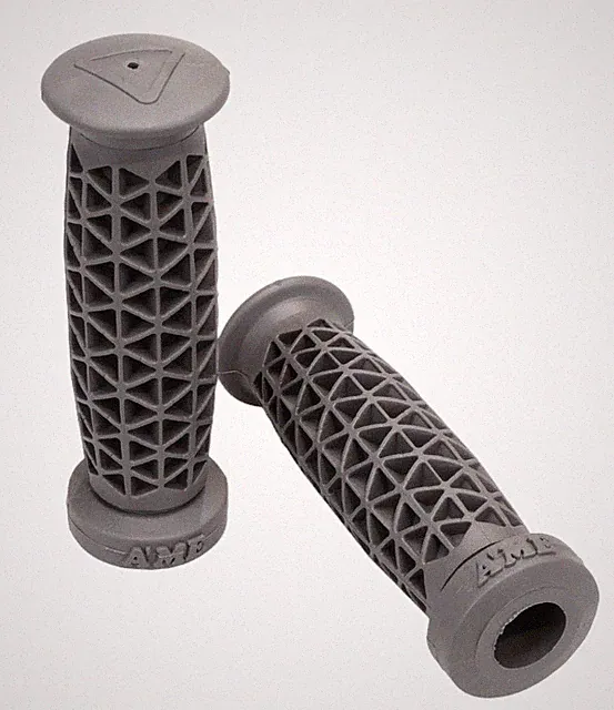 AME Super Soft Supersoft BMX or MTB low flange bicycle grips - GRAY GREY