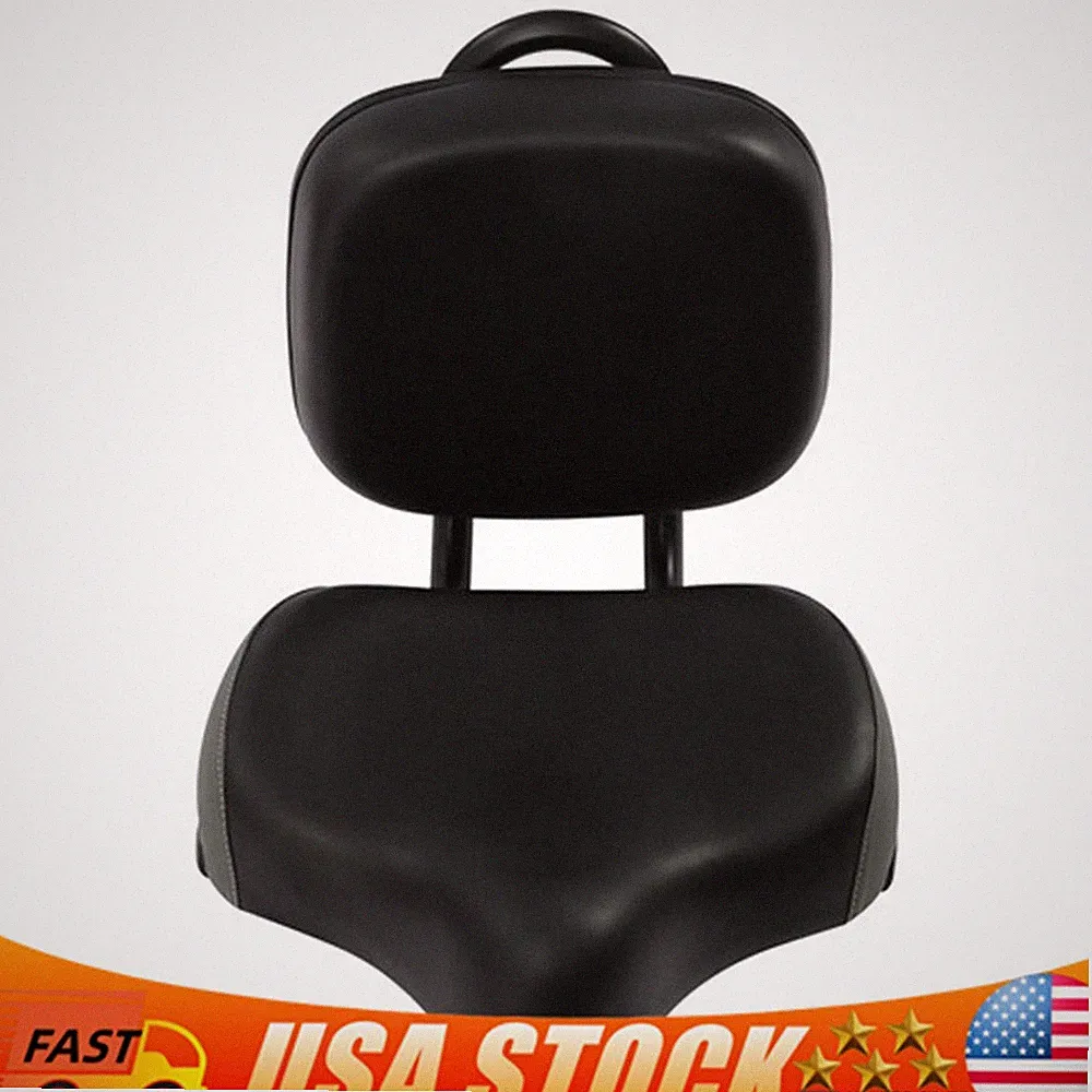 Bike Saddle Seat w/ Backrest Bicycle Extra Wide Comfort PU Soft Pad 11.5"x9.5"