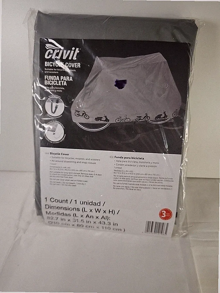 Crivit Bicycle Bike Cover For Bikes Mopeds & Scooters Grey New 82.7”x31.5”x43.3”