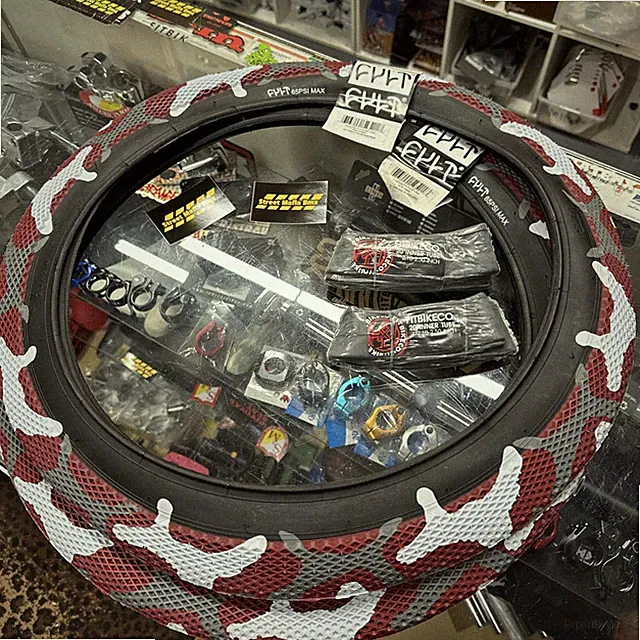 Cult Vans FAT BMX Bike Tires 2.4x 20" Camo Red Black white 1Pair +Fit Tubes New!