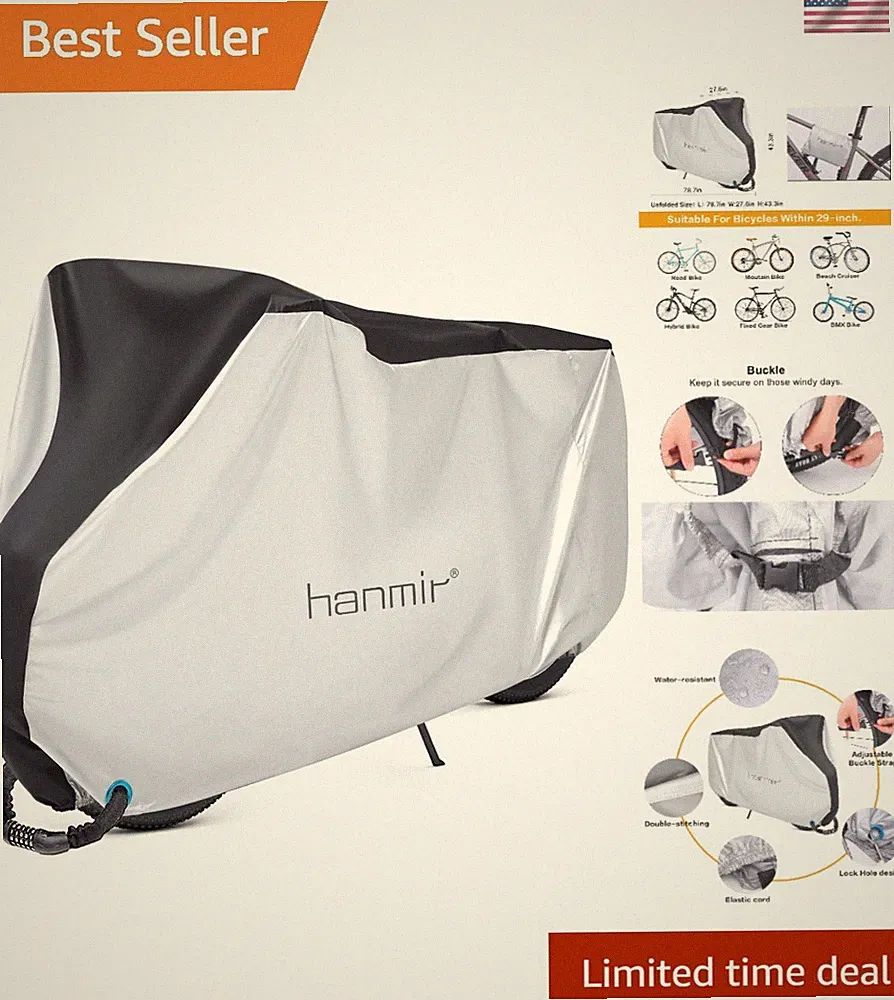 Durable Outdoor Bicycle Cover - Waterproof, UV Protection & Lock Holes Included