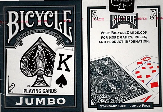 Grey Jumbo Index Bicycle Playing Cards Poker Size Deck USPCC New Sealed