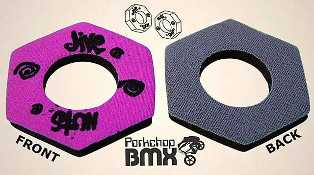Jive Nuts old school BMX bicycle foam grip donuts - PURPLE GRAY GREY - NOS!