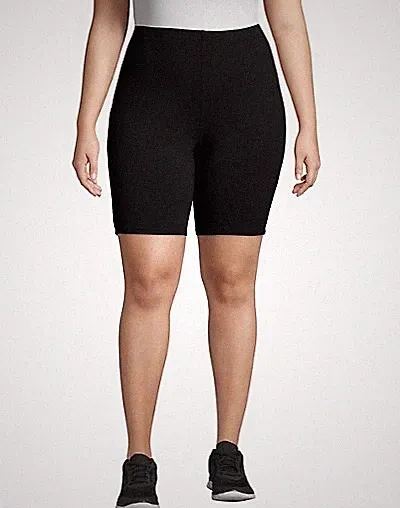 Just My Size Women Bike Shorts Stretch Cotton Jersey Sports Plus Size Black Grey