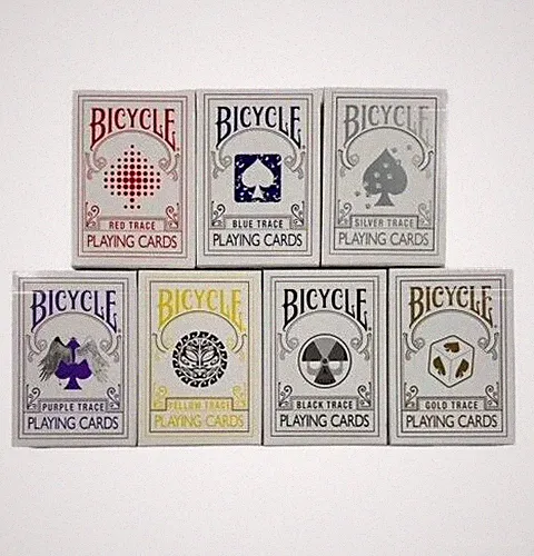 Lot 7 Deck Bicycle Trace Playing Cards Black, Silver, Gold, Yellow, Red, Blue