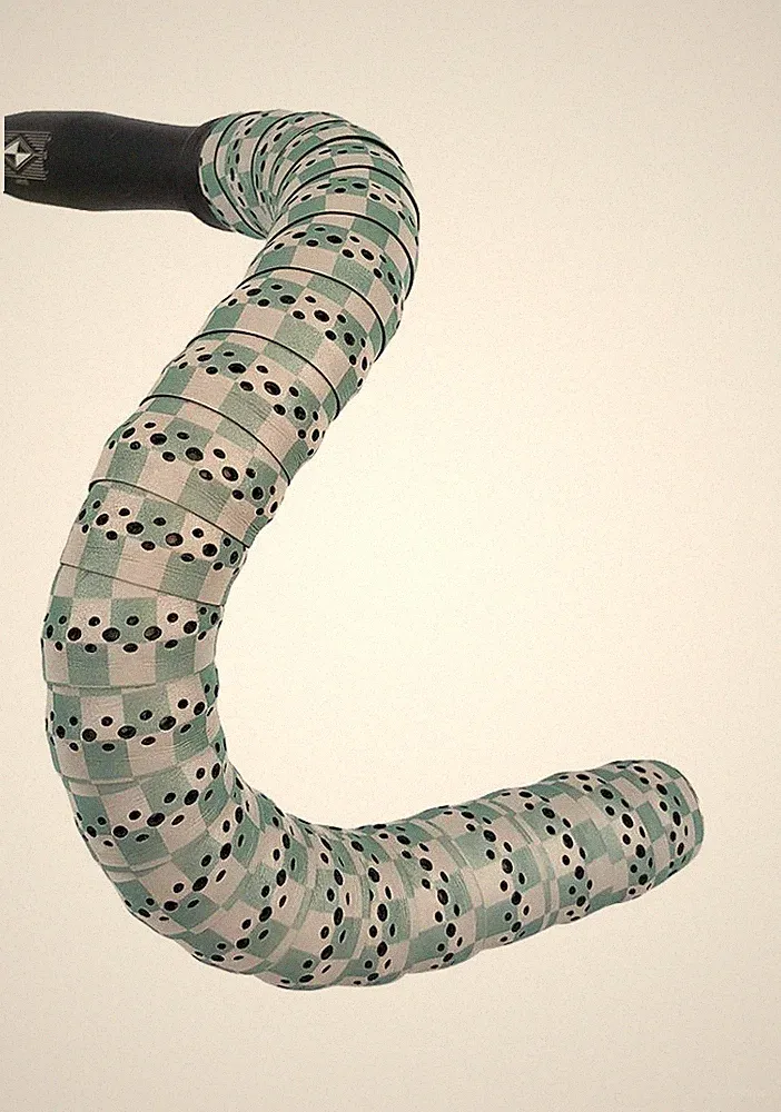 NIGHT GUARD GREEN & GREY Checker Road Touring Bicycle Bike BTP Handlebar Tape