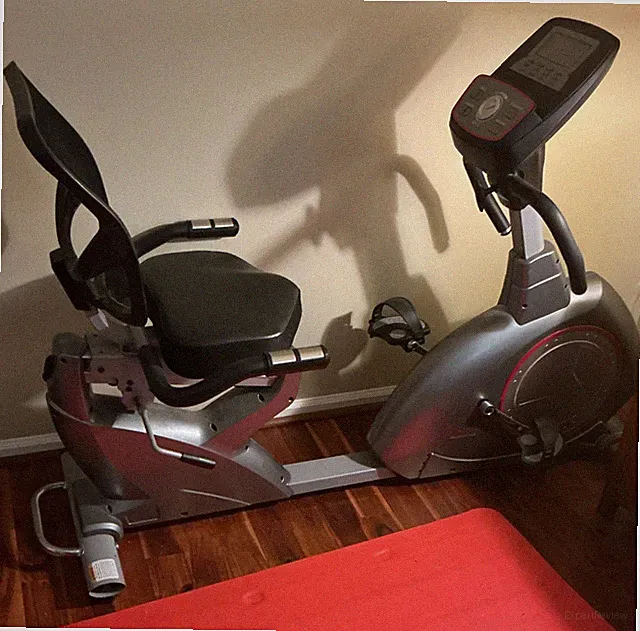 Recumbent Exercise Bike Gray/Black w/ LCD Display, Heart Rate Monitor, Seat