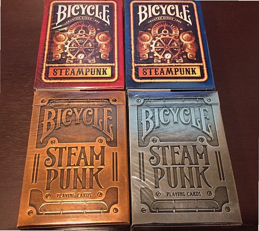 Set 4 Bicycle SILVER,GOLD,RED & BLUE STEAMPUNK Playing Cards Theory11 Industrial