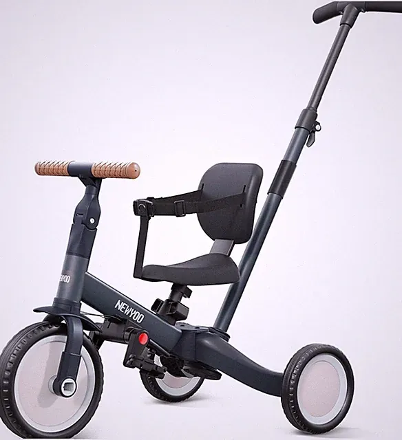 Toddler Tricycle 1-3 Years Balance Bike with Push Handle Dark Gray TR007 newyoo