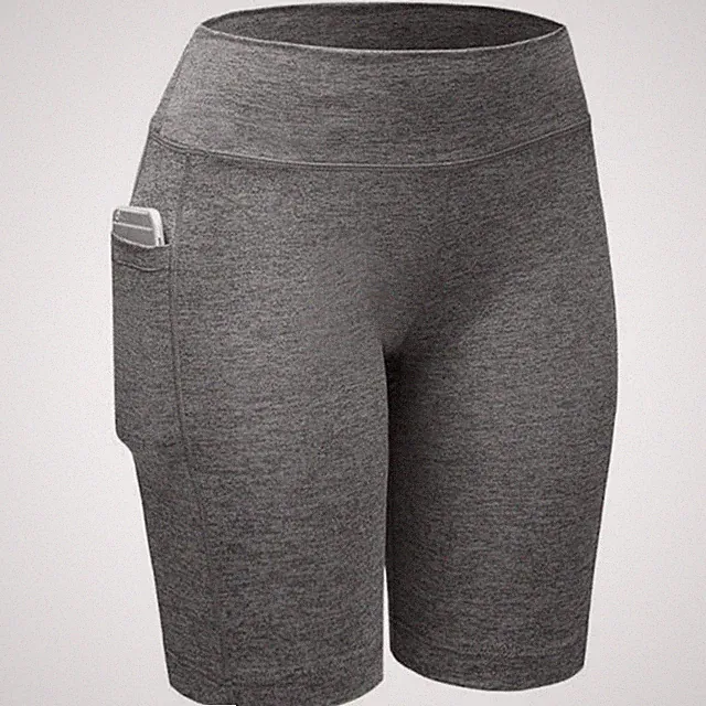 Women's Fitness Bike Shorts Stretch High Waist Leggings W/Pockets Workout Yoga