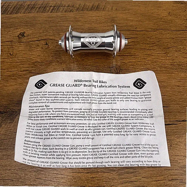 WTB Wilderness Trail Bike Grease Guard - 100mm 28h Front Hub NOS Vintage MTB NEW